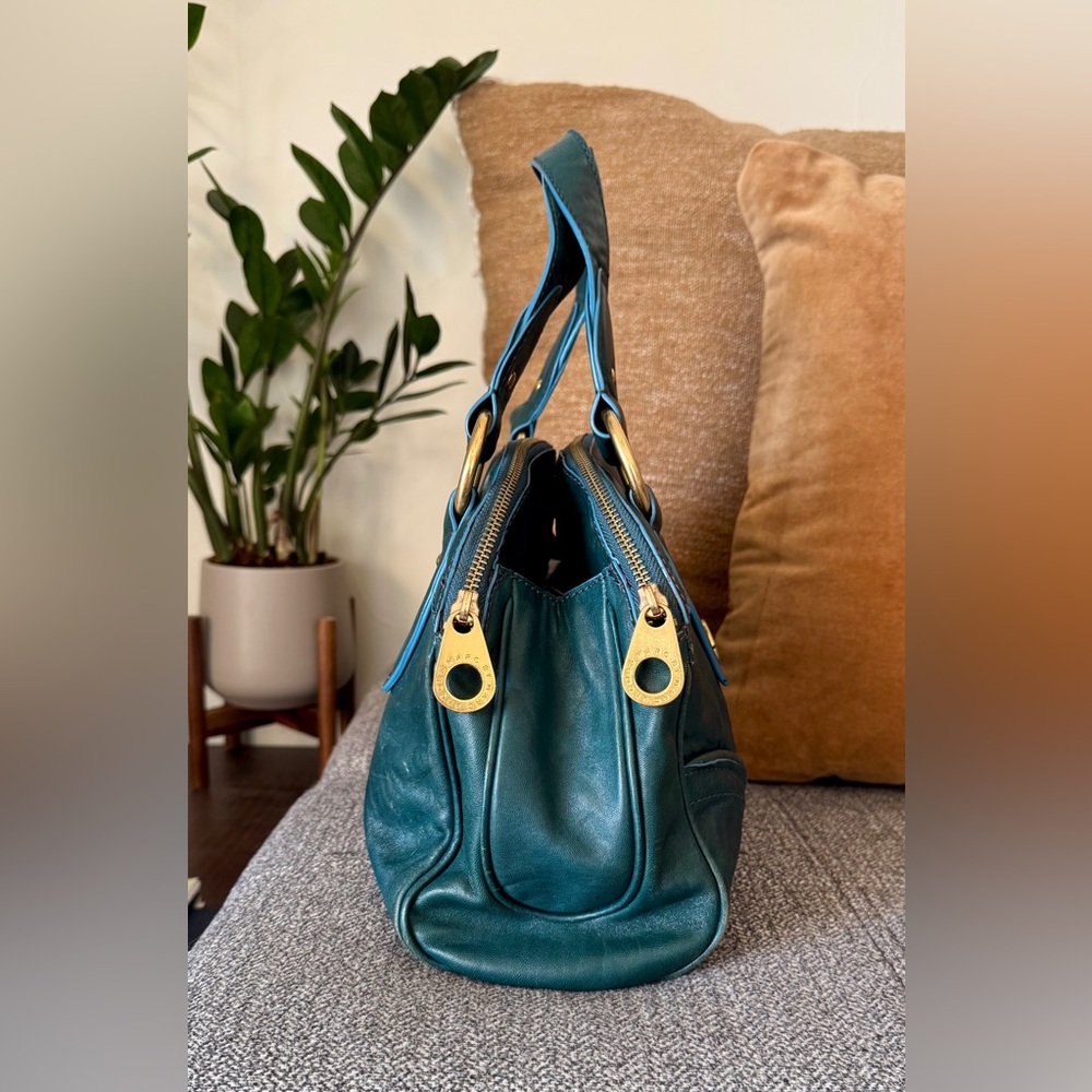 Marc by Marc Jacobs Green Leather Top-Handle Satchel with Gold Hardware - Picture 5 of 16